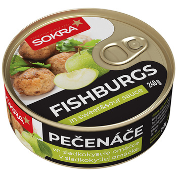 Fishburgs - Pečenáče ve sladkokyselé omáčce 240g  SOKRA